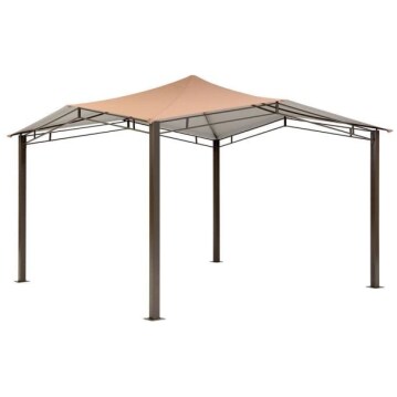 12 ft. D x 12 ft. W Sequoia High-Quality Steel Gazebo in Bronze with UV-Protected Cover and Unique Vented Roof