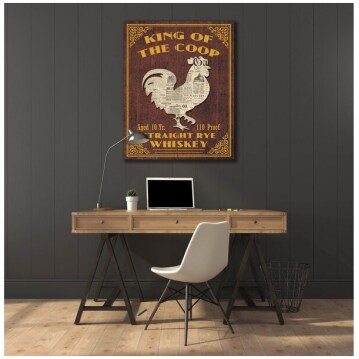 King of The Coop Vintage Sign Wall Art on Metal