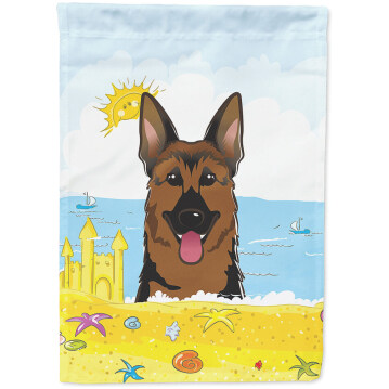Caroline's Treasures German Shepherd Summer Beach Flag Garden Size, 11.25 x 15.5, Dogs